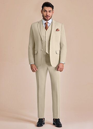front James Tan Structured Stretch 3-piece suit