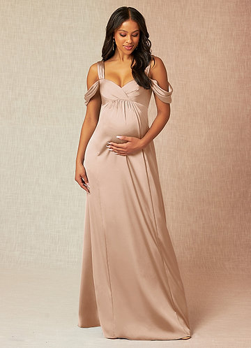 Azazie Rhea Stretch Satin Dress Maternity Bridesmaid Dresses  image1