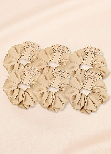 front Six-Piece Bridesmaid Stretch Satin Over Size Scrunchie Set