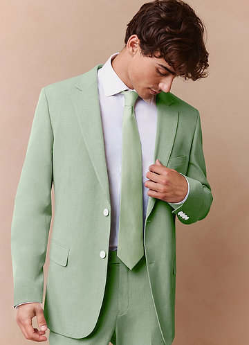 front James Dusty Sage Structured Stretch Suit