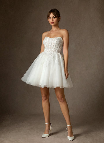 Azazie Anaiza Hääpuvut Tanssiaismekko Olkaimeton Pitsi Mini Pukeutua image1