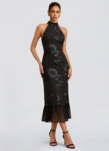 Robe Mi-Longue Noir Ivanna image1