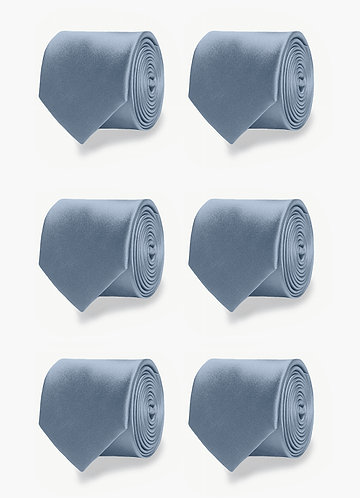 front Matchende slipssæt i mat satin – 6 dele