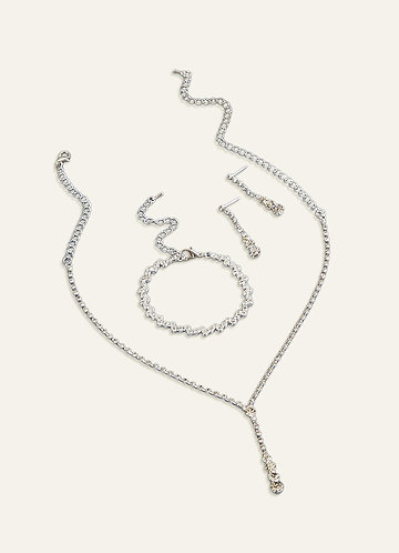 front Falling Rhinestone Jewelry Set