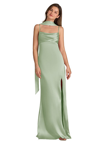 front Azazie Matching Color Matte Satin Scarf