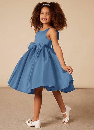 Flower girl dresses steel sales blue