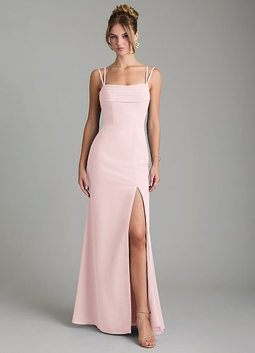 Azazie Egypt Bridesmaid Dresses Blushing Pink Sheath Sweetheart Neckline Chiffon Dress image1