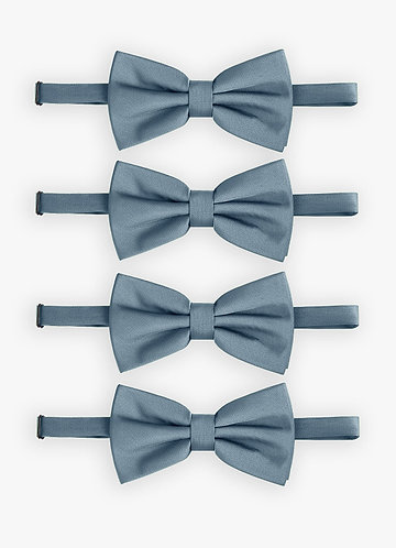 front Adjustable Stretch Satin Bow Tie – 4-Piece Set