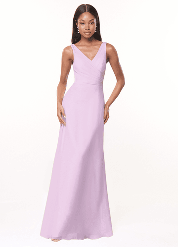 Frosted Lilac Modest Bridesmaid Dresses | Azazie