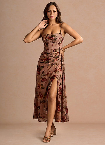Aurra Mauve Multi Midi Dress image1