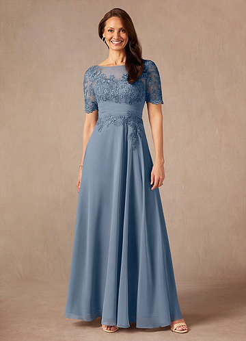 Azazie Raissa Mother of the Brides Dresses Twilight A-Line Lace Chiffon Dress image1