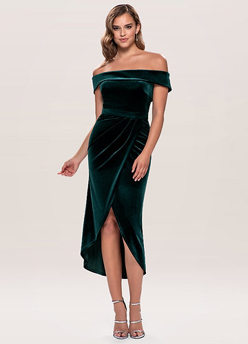 Sweet Desire Dark Green Velvet Midi Dress