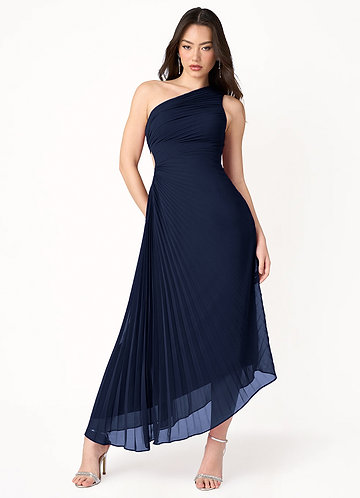 Angelina Navy Asymmetrical Dress image1