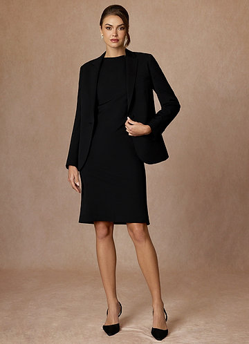 Charlotte Black Refined Weave Jacket and Dress Suit Set front