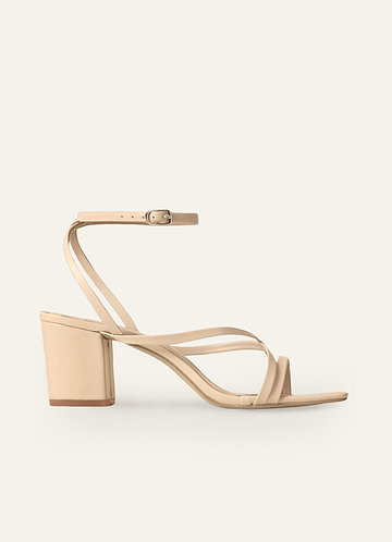 front Brief Cross Ankle Strap Heels