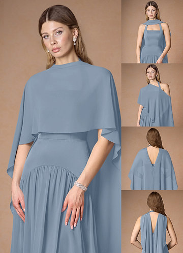 front Azazie Matching Color Chiffon Multiway Cape 0