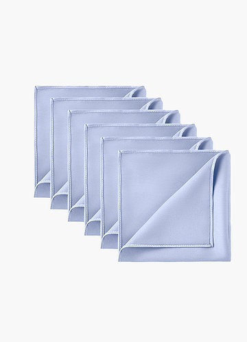 front Stretch Satin Matching Groomsmen Pocket Square Set – 6 Pieces