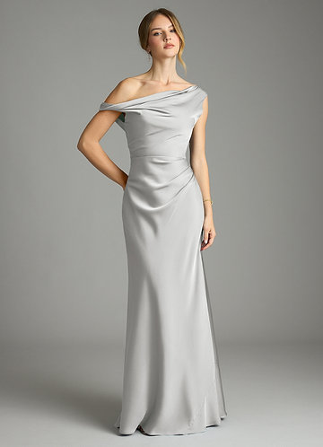 grey bridesmaid dresses uk Dusty Pink Long Sleeveless Mismatched Cheap Chiffon Bridesmaid Dresses –  SposaBridal main image 1