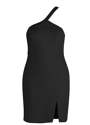 front_AZ Occasions - Mini robe en crêpe extensible avec une bretelle