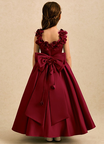 red jr bridesmaid dresses Junior Satin dress