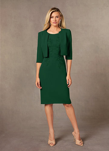 Azazie Ryne Moeder van de Bruid Jurken Kolom Jurk van Kant Donkergroen image1