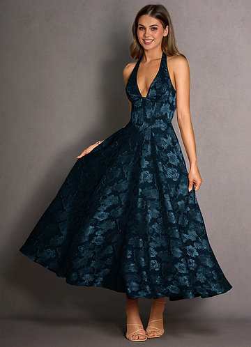 Isabeau Navy Midi Dress image1