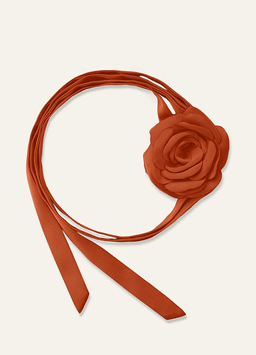 front Collier en mousseline assortie avec rose et cordelette