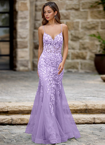 Dentelle Purple Mermaid Prom Dress image1