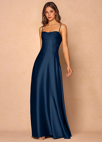 Zoya Navy Maxi Dress front