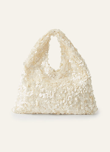 front Paillettenbesetzte Hobo-Tasche mit abnehmbarem Kettenriemen