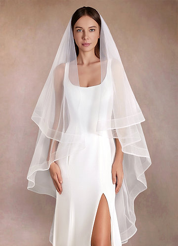 front Richelle Waltz Length Veil With Blusher