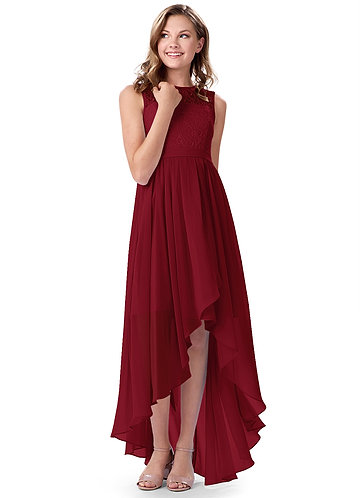 junior burgundy bridesmaid dress