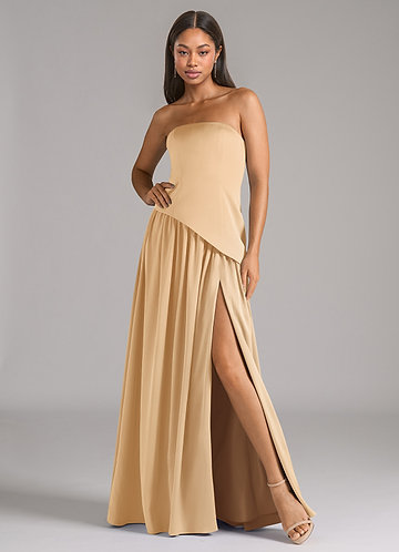 Gold Strapless Bridesmaid Dresses | Azazie