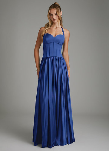 azazie royal blue bridesmaid dresses She features a V WHOLESALE131125 Livvy Dunne's Fashion Choices Color:Black and Light Blue