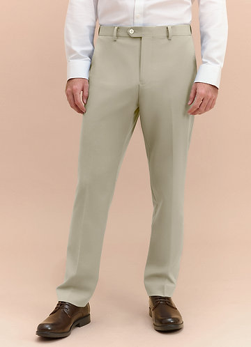 front James Tan Structured Stretch Dress Pants