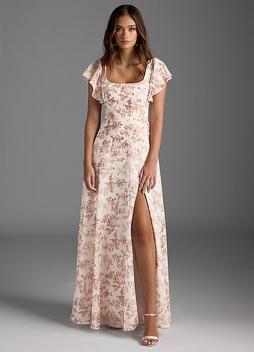 light pink floral bridesmaid dresses Wholesale Bridesmaid Dresses for Women Plus Size Long Lace Sleeve main image 0