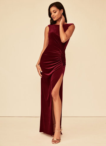 front_Azazie Blair Velvet Dress