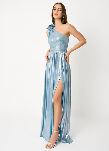 Ivy Aqua Blue Pleated Gown image1