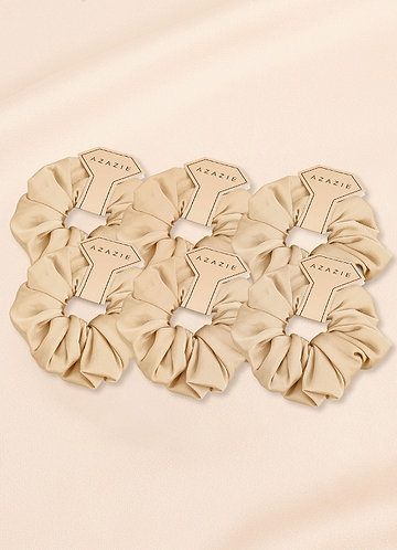 front Six-Piece Bridesmaid Stretch Satin Over Size Scrunchie Set