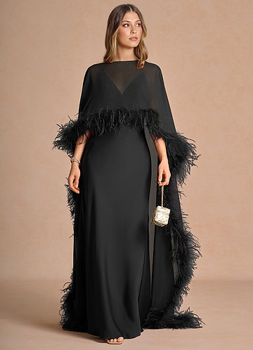 black satin dress long sleeve Modest Formal G531 collection:5-star-staples Color:Red Orange 90 cm M=6/8 US 40 of the Best