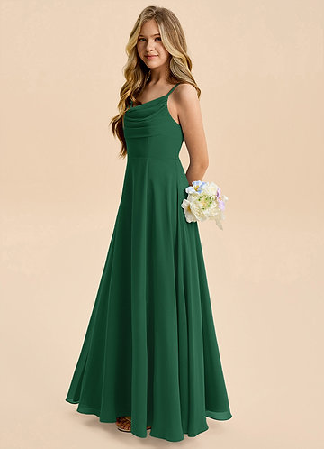 green dresses juniors Emerald Bridesmaid Dress Chiffon Size XL