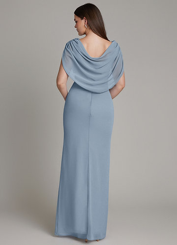 white christmas dresses Chiffon Two Piece Bridesmaid Dresses Cheap Long Off The Shoulder Bridesmaid  Dresses - main image 1