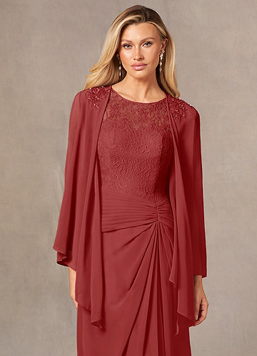 front Azazie Enveloppement En Mousseline Moxie De Couleur Assortie