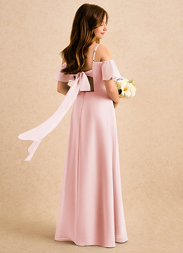 Azazie Robyn Girls Formal Flower Girl Dresses Blushing Pink A-Line Sweetheart Neckline Chiffon Dress image1