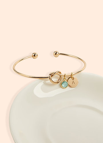 front Personalised Birthstone Letter Knot Bracelet 0