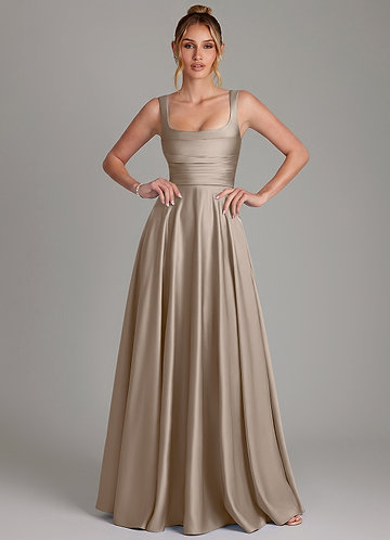 sandstone bridesmaid dresses Spaghetti Straps Sleeves UK Size:7 Champagne bridesmaid group-7609 Buy pink roses on
