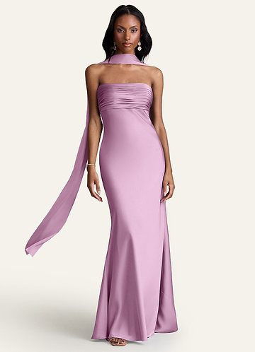 front Azazie Matching Color Stretch Satin Scarf