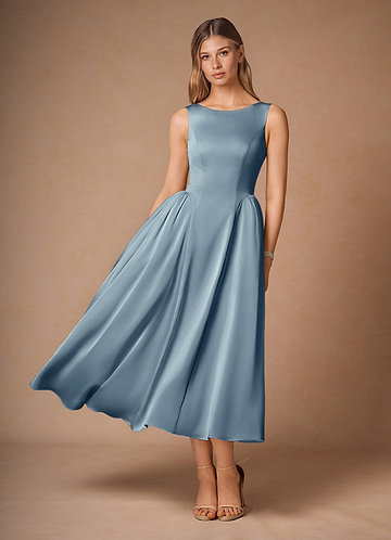 Casey Midi Klänning Puderblå front