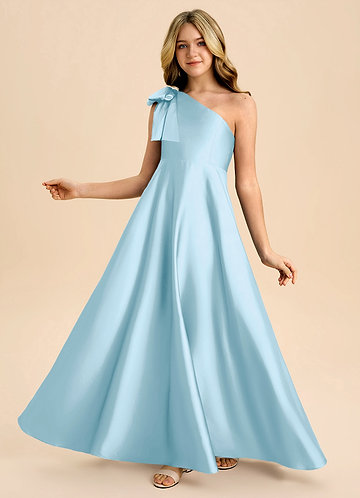 one shoulder junior bridesmaid dresses Short A-Line One Shoulder Flower Girl Dresses Chiffon Junior Bridesmaid Dress