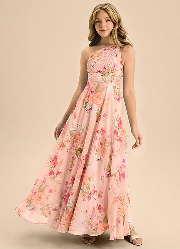 floral junior bridesmaid dresses Black Tie Optional for